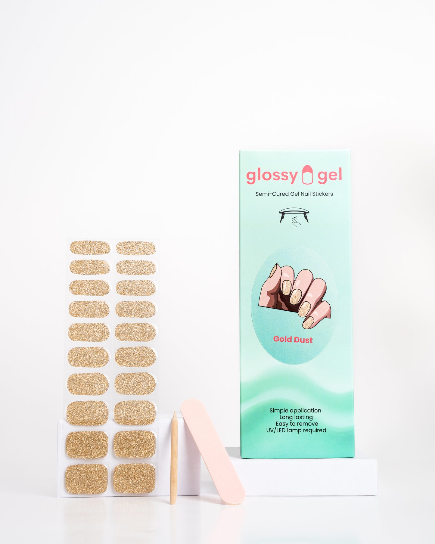 Glossy Gel - Gold Dust - Gel Límmiðar