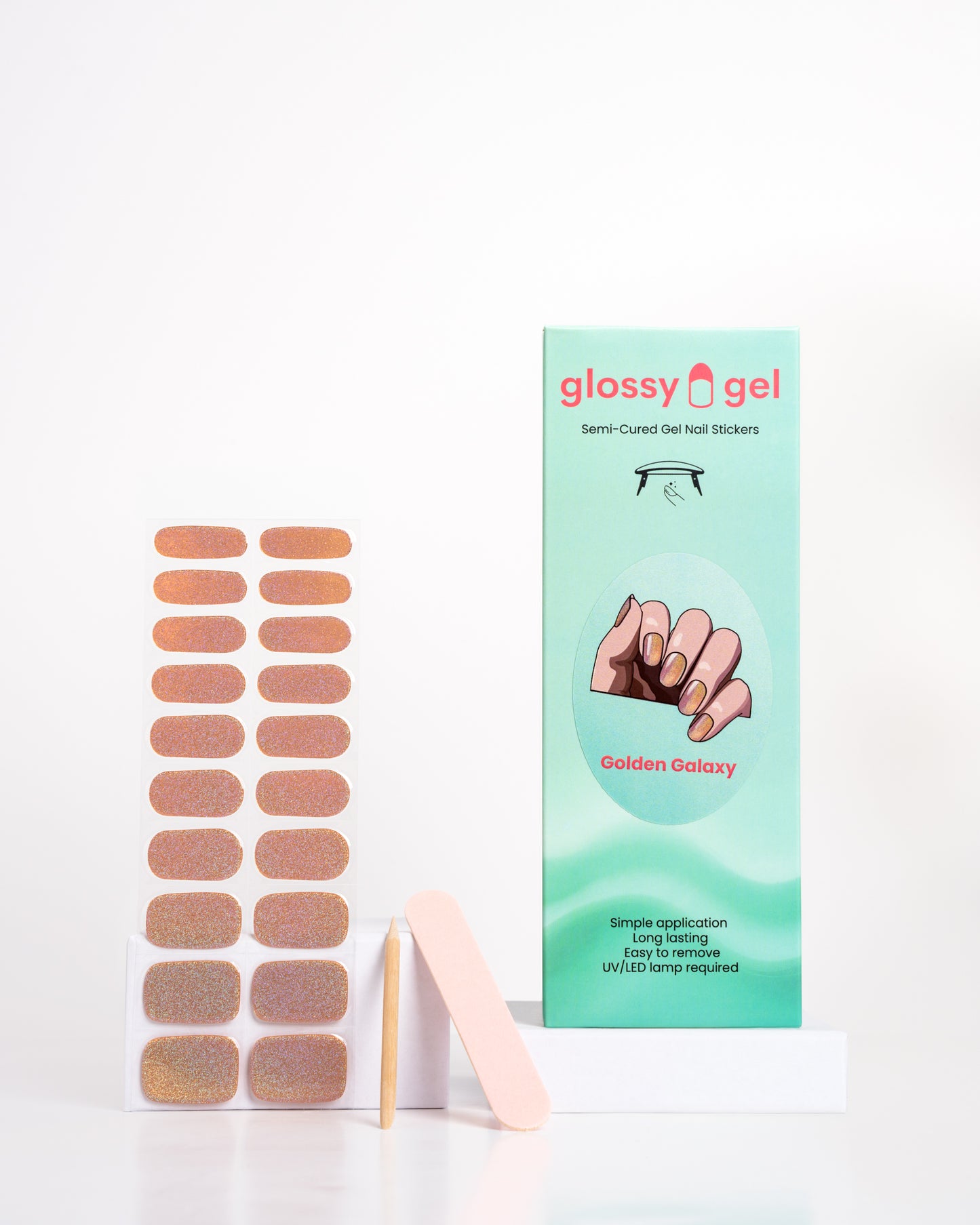 Glossy Gel - Golden Galaxy - Gel Límmiðar