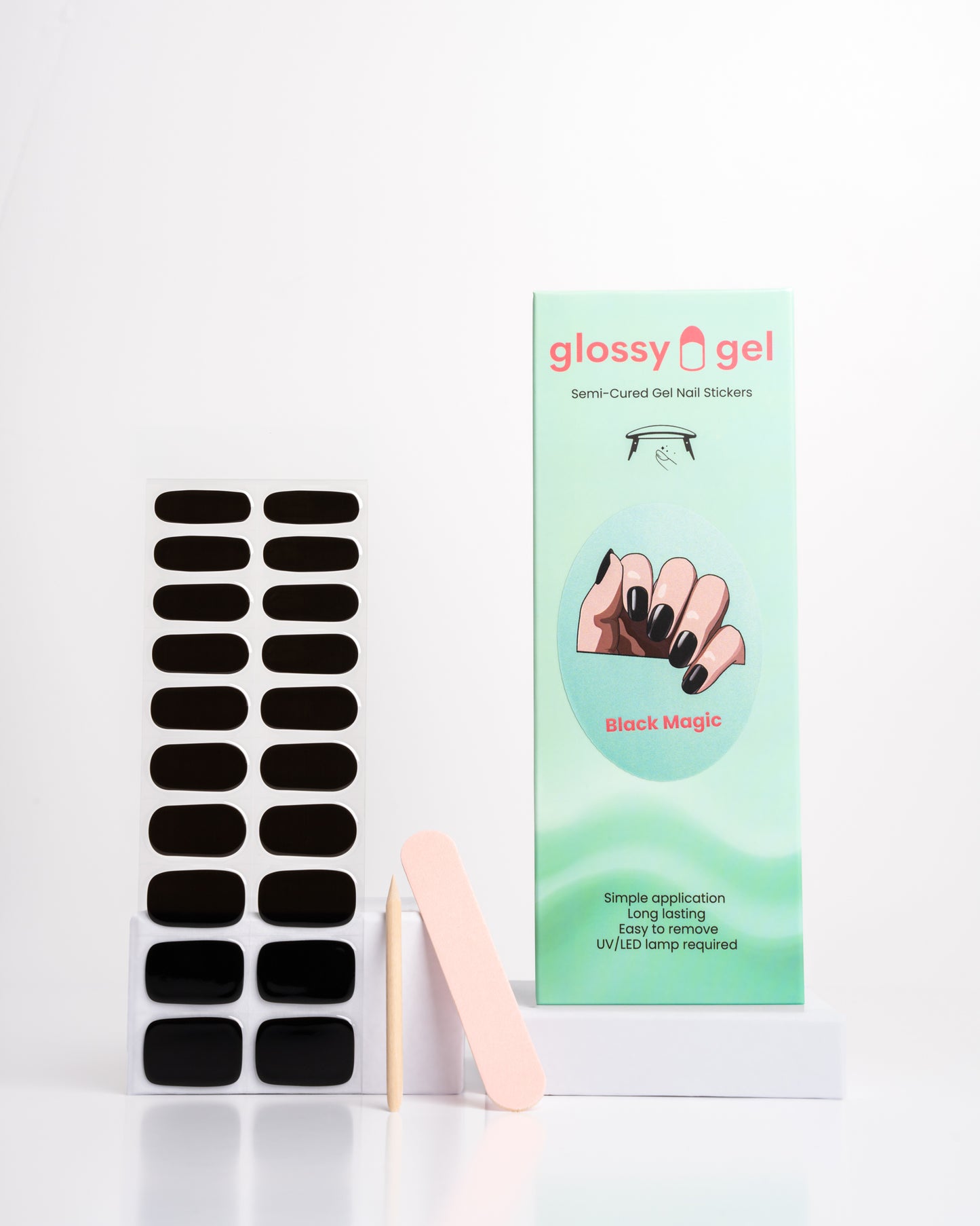 Glossy Gel - Black Magic - Gel Límmiðar