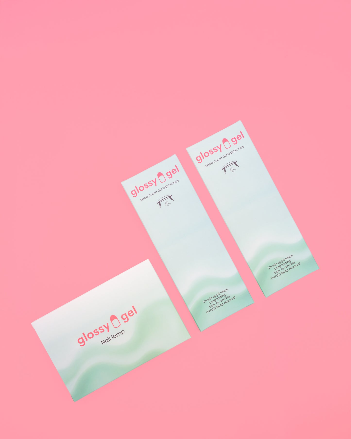 Glossy Gel Starter Kit BASIC - Naglalampi + Glossy Gel Límmiðar