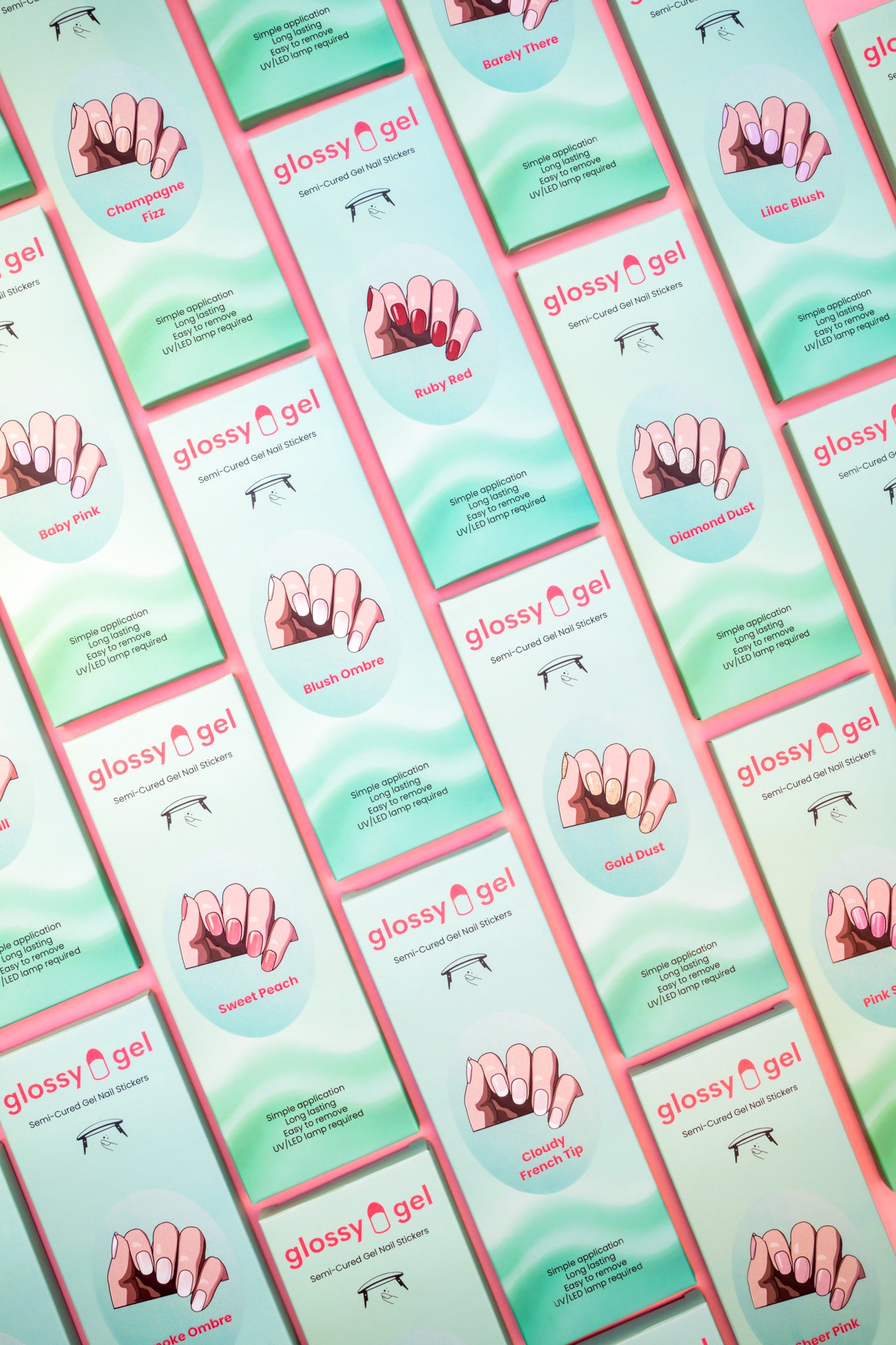 Glossy Gel Starter Kit BASIC - Naglalampi + Glossy Gel Límmiðar