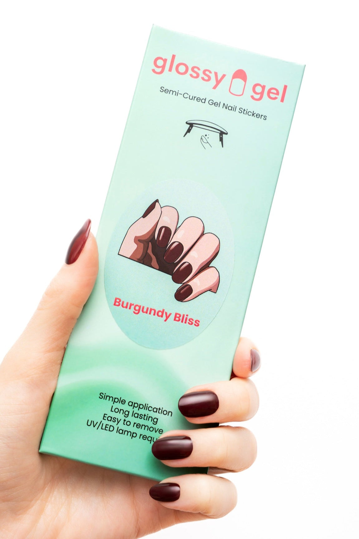 Glossy Gel - Burgundy Bliss - Gel Límmiðar