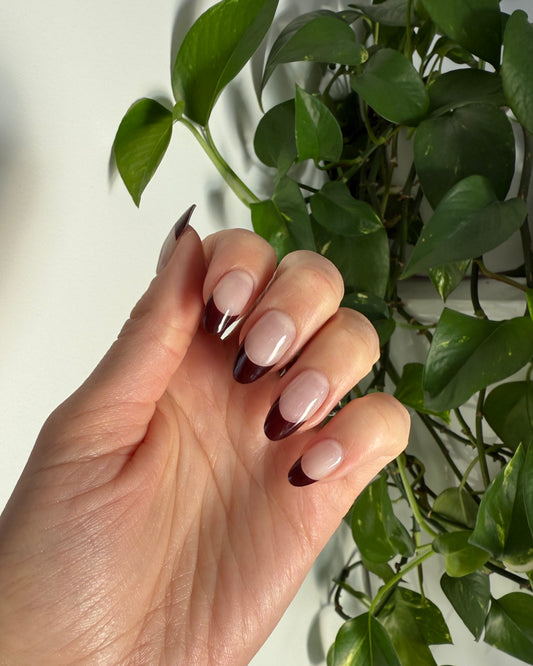 Glossy Gel - Dark Cherry Tips - Gel Límmiðar