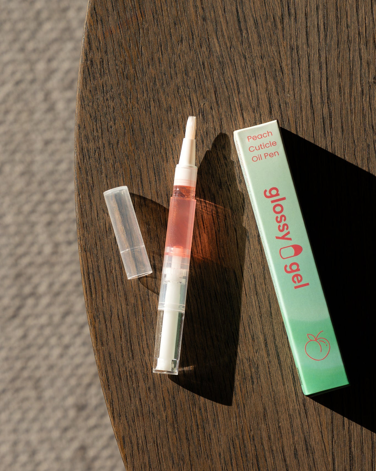 Glossy Gel Olíupenni Naglabandaolía Með Ferskjuilm