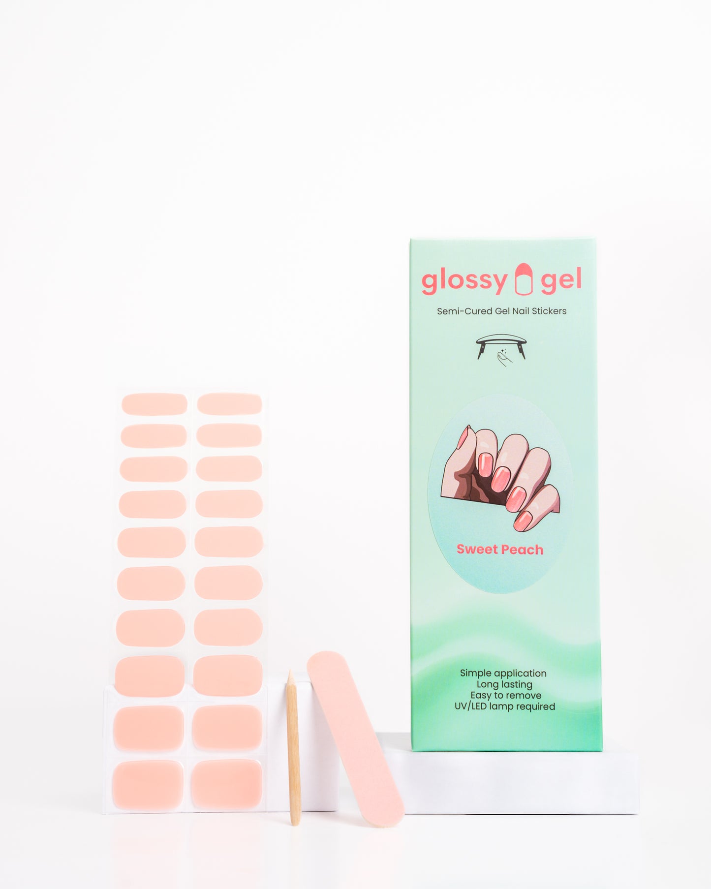Glossy Gel - Sweet Peach - Gel Límmiðar