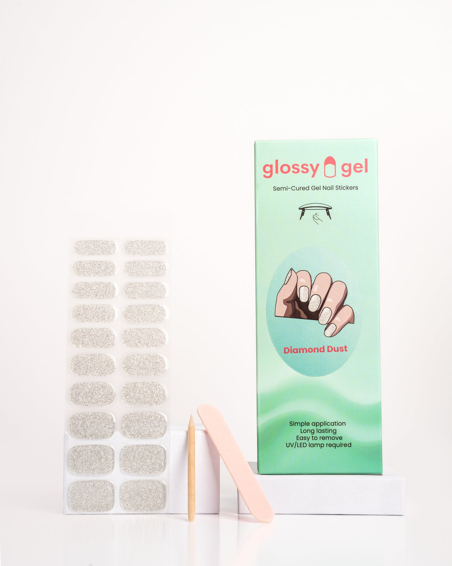 Glossy Gel - Diamond Dust - Gel Límmiðar