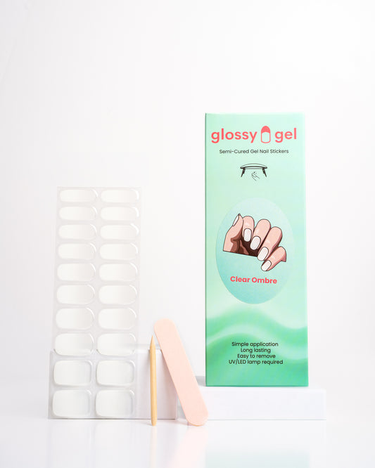 Glossy Gel - Clear Ombre - Gel Límmiðar