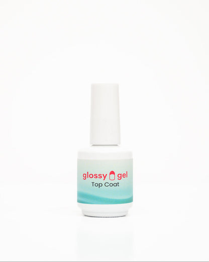 Glossy Gel Starter Kit PLUS - Naglalampi, Glossy Gel Límmiðar, Top Coat, Olíupenni, Naglaþjöl, Buffer og Scrub & Press