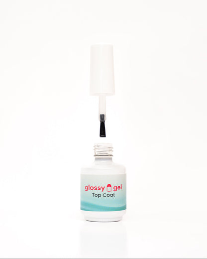 Glossy Gel Top Coat - No Wipe HEMA-Free Top Coat Yfir Glossy Gel Límmiðana