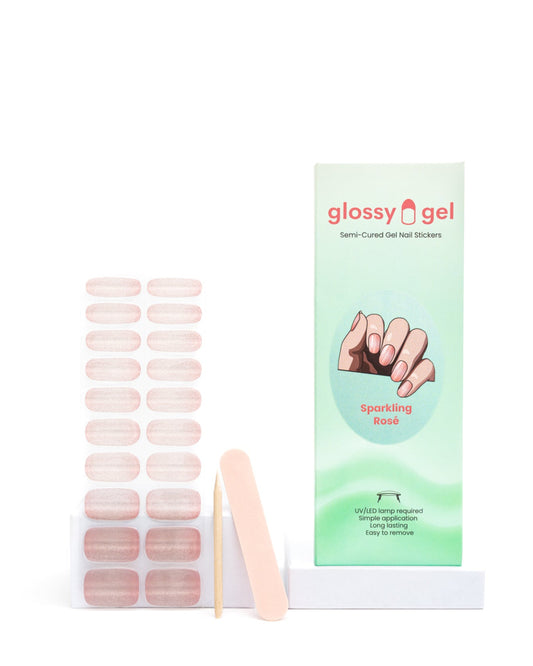 Glossy Gel - Sparkling Rosé - Gel Límmiðar