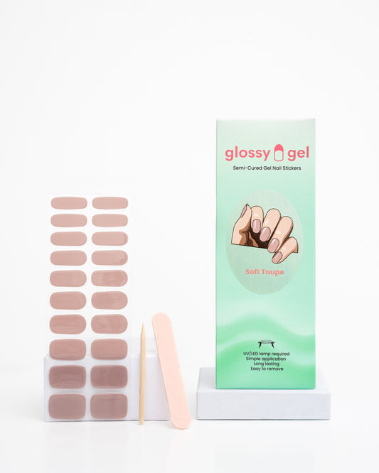 Glossy Gel - Soft Taupe - Gel Límmiðar