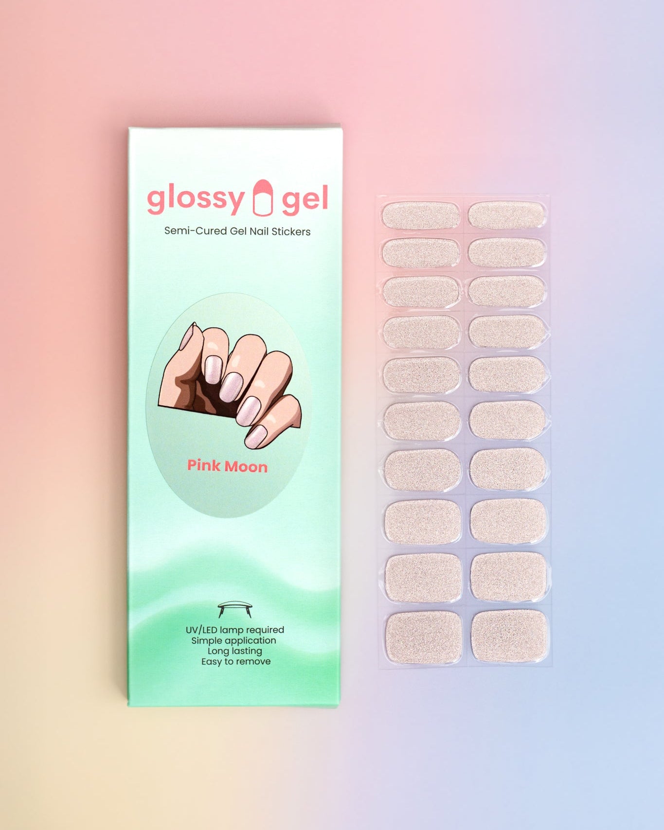 Glossy Gel - Pink Moon- Gel Límmiðar