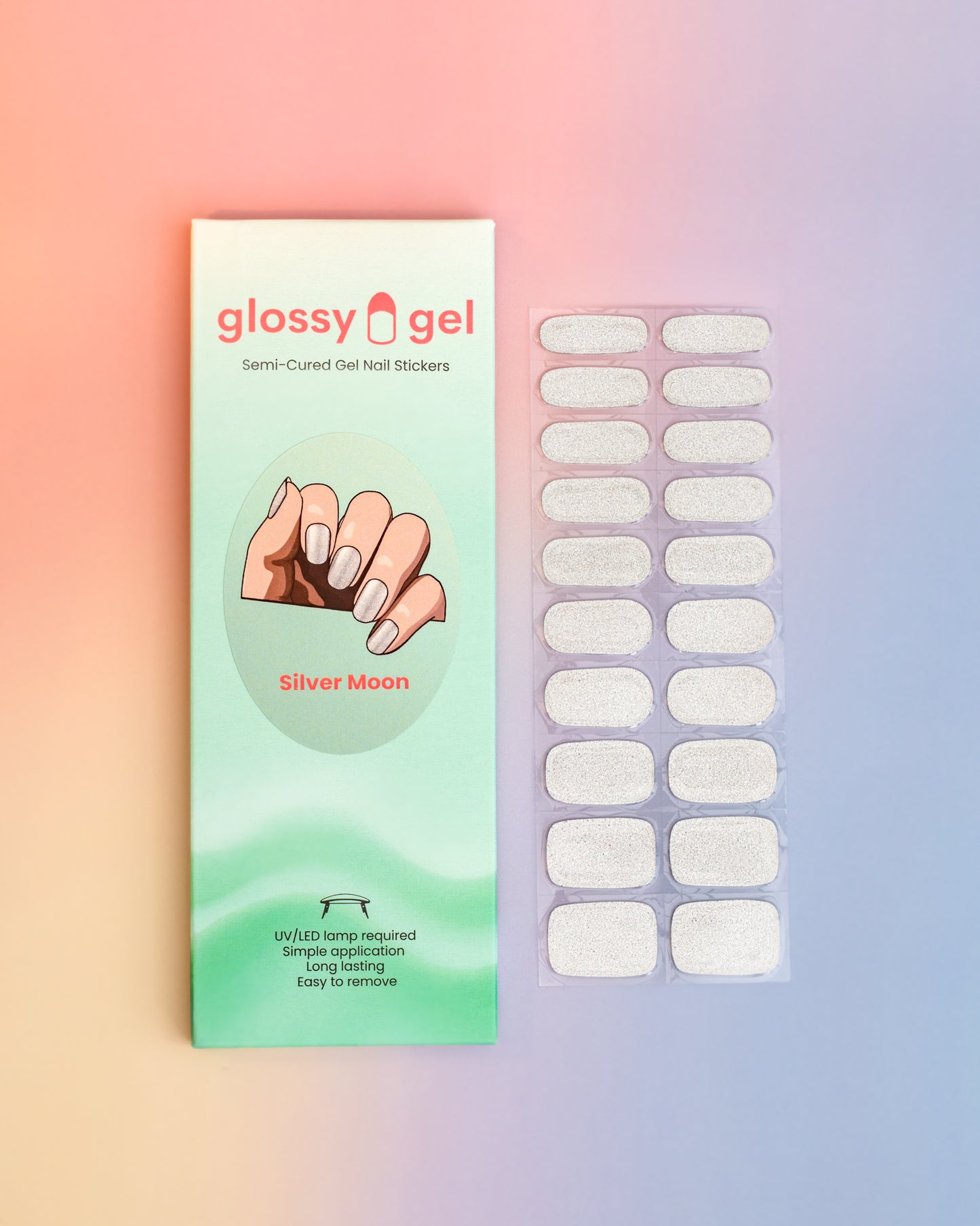 Glossy Gel - Silver Moon- Gel Límmiðar