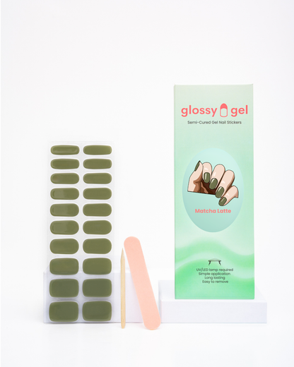 Glossy Gel - Matcha Latte - Gel Límmiðar