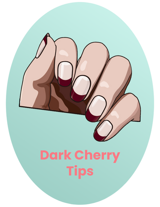 Glossy Gel - Dark Cherry Tips - Gel Límmiðar