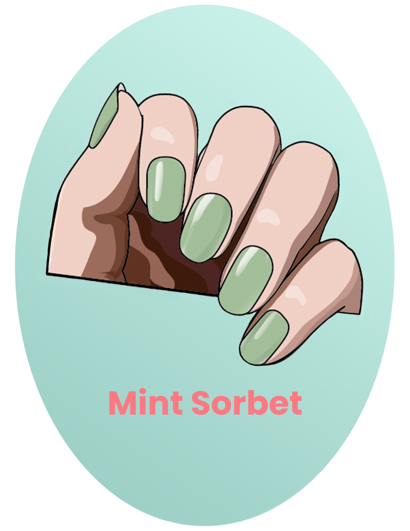 Glossy Gel - Mint Sorbet - Gel Límmiðar