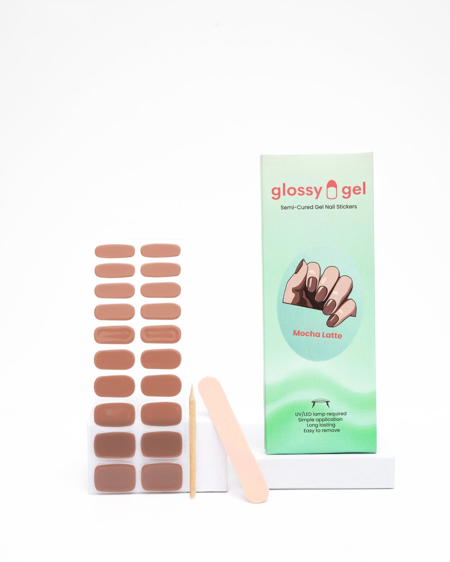 Glossy Gel - Mocha Latte - Gel Límmiðar