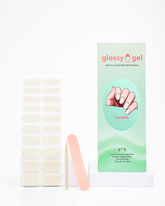 Glossy Gel - Oat Milk - Gel Límmiðar