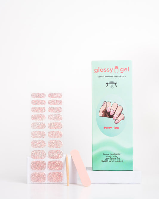 Glossy Gel - Party Pink - Gel Límmiðar
