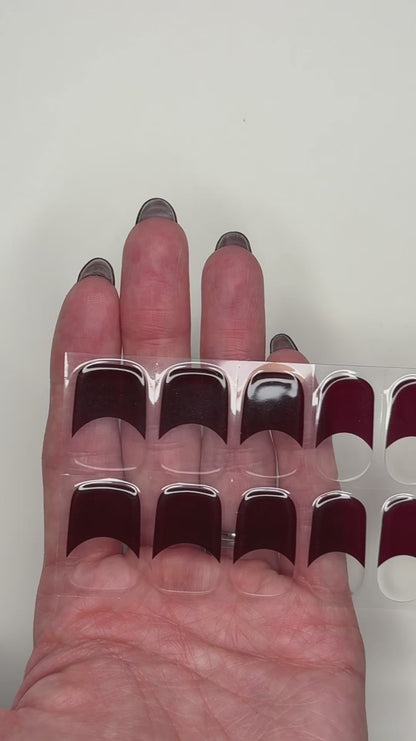 Glossy Gel - Dark Cherry Tips - Gel Límmiðar