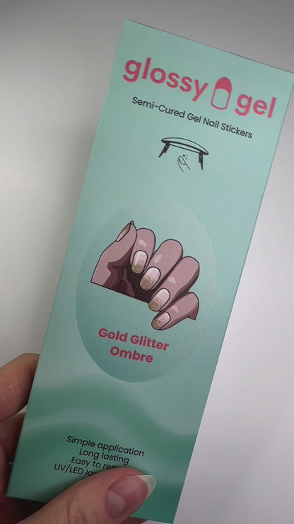 Glossy Gel - Gold Glitter Ombre - Gel Límmiðar