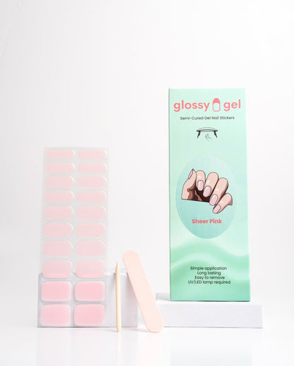 Glossy Gel - Sheer Pink - Gel Límmiðar