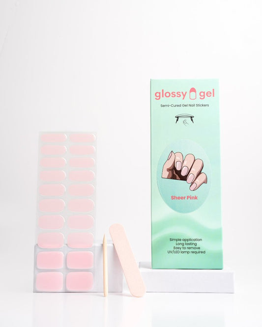 Glossy Gel - Sheer Pink - Gel Límmiðar